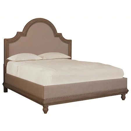 King Size Upholstered Panel Bed with Elegant Craft Look